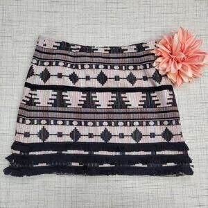 Topshop Fringe Aztec Print Pelmet‎ Skirt 6